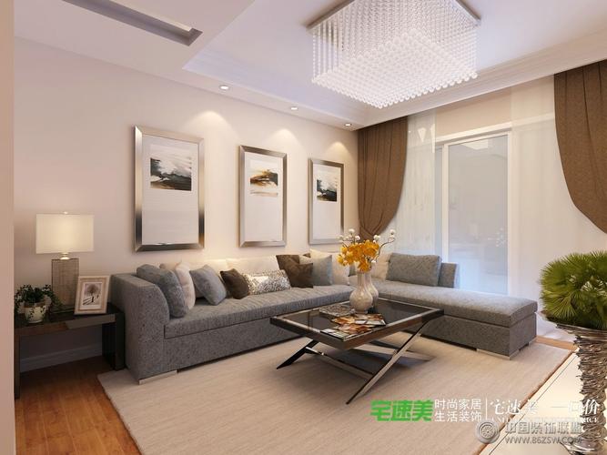 长江之歌两室两厅97平现代风格装修效果图现代二居室小户型装修效果