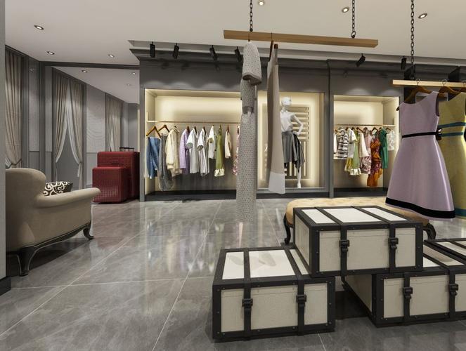 上海90平米现代女装店服装店装修效果图