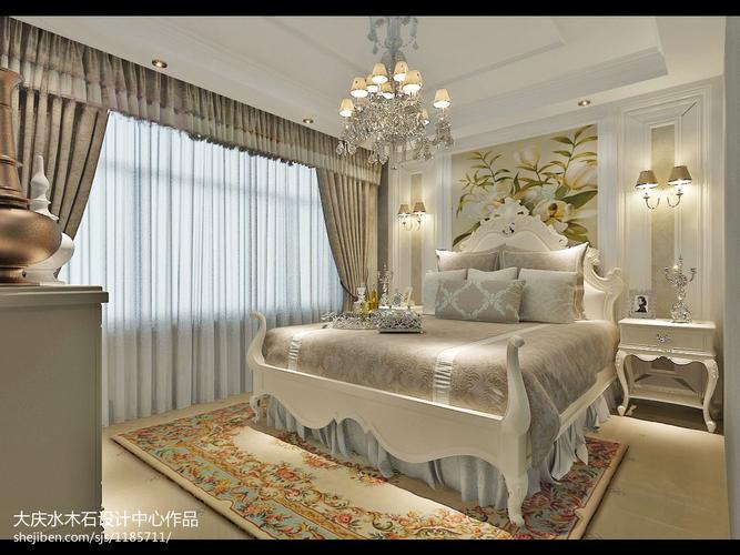 大庆瀚城国际欧式卧室窗帘装修设计效果图