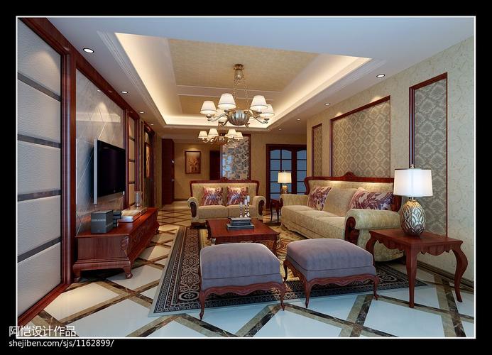 热门144平米美式别墅客厅实景图片客厅美式经典客厅设计图片赏析