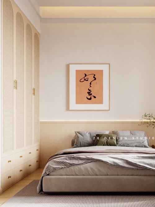 二八设计原创案例分享室内设计93日式原木风卧室设计装修设计