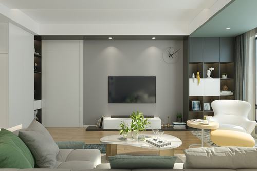 135平大户型欧式奢华风格客厅沙发马赛克背景墙效果图