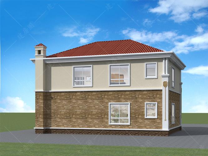 农村二层欧式风格自建别墅房屋施工及效果设计图