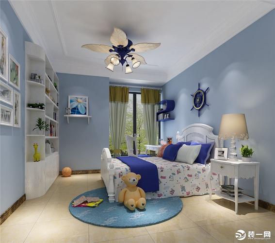 丰泰观山140平方三居室中式风格男孩儿童房装修效果图