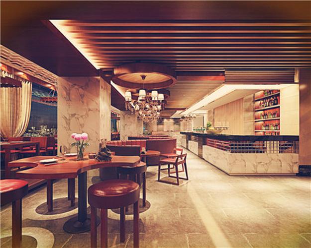 北京港丽茶餐厅开放式大厅装修效果图