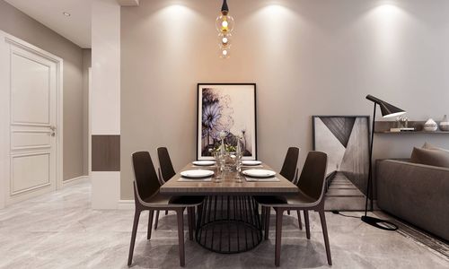 87平现代风格家庭餐厅餐桌装修设计图2019