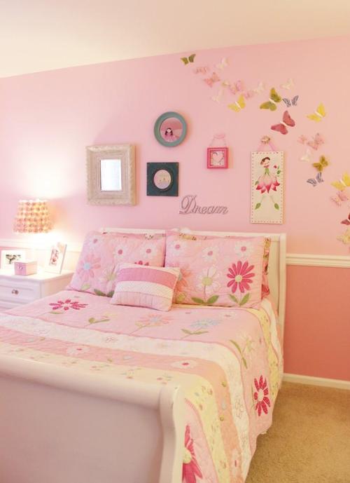 现代小户型粉色卧室装修效果图