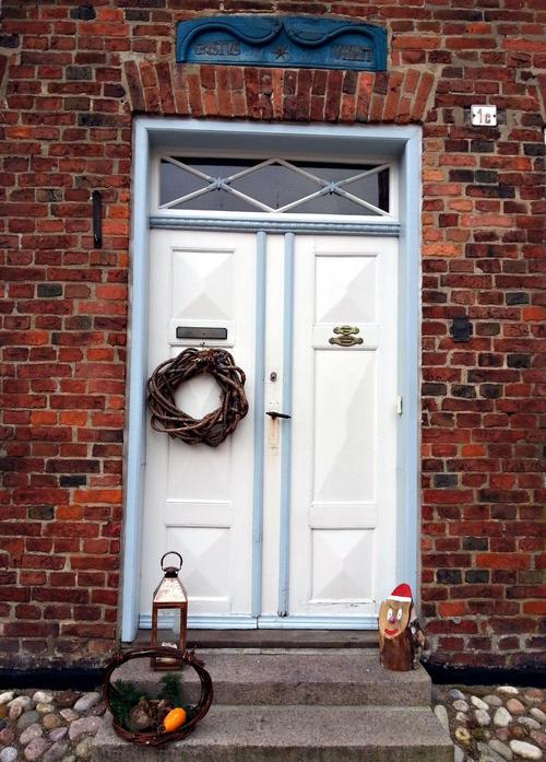 门住宿圣诞装饰丹麦砖建筑房子