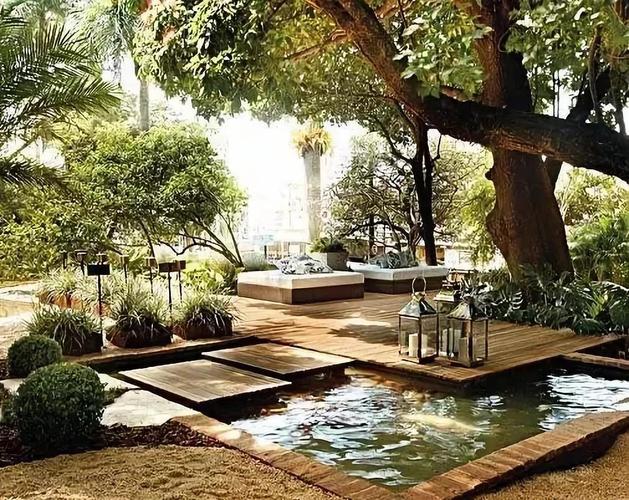 庭院景观水池让人与自然之间和谐共处岁月静好