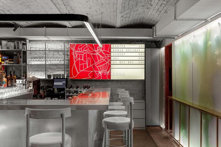 现代餐饮店吧台装潢设计效果图