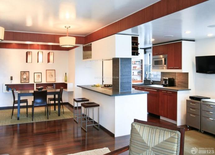 小户型厨房客厅隔断设计案例图装修123效果图