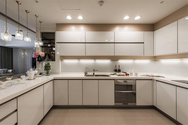 18平米现代风格厨房壁纸装修效果图