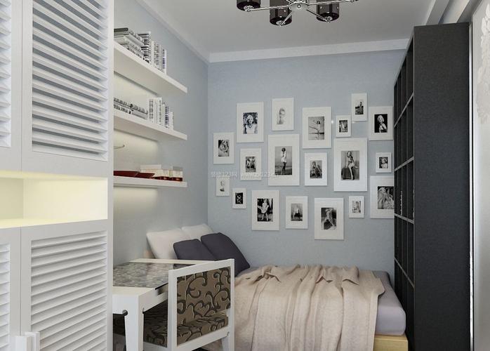 13平米女生卧室diy照片墙装修效果图片
