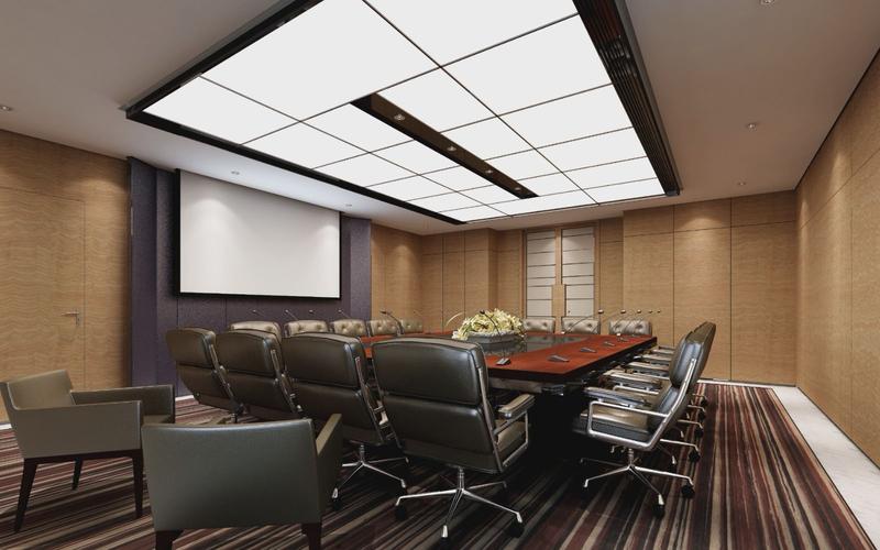 会议室设计办公会议室吸顶灯光吊顶装修效果图