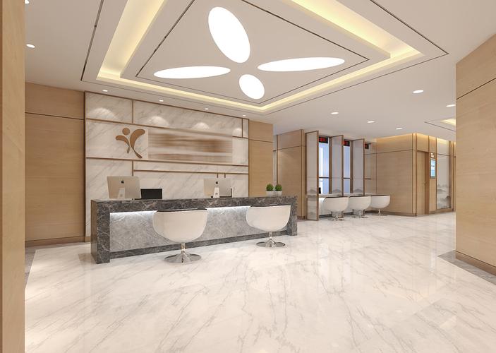 2018现代风格体检中心门厅走廊3d模型