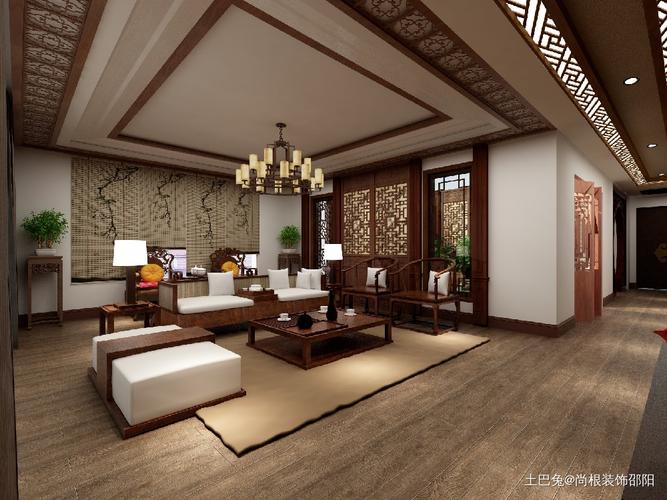 客厅客厅中式现代120m05四居及以上设计图片赏析