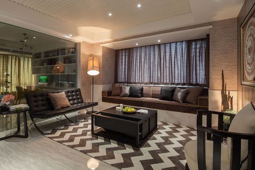 120平米现代简约三室两厅客厅飘窗沙发设计图片装信通网效果图