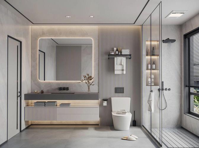 7款现代简约风浴室卫生间装修效果图.
